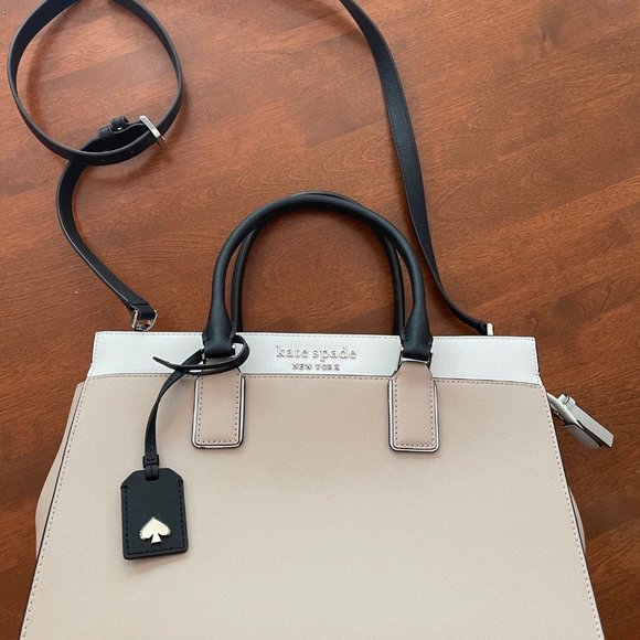 kate spade multicolor brown black white tote bag - Picture 5 of 7